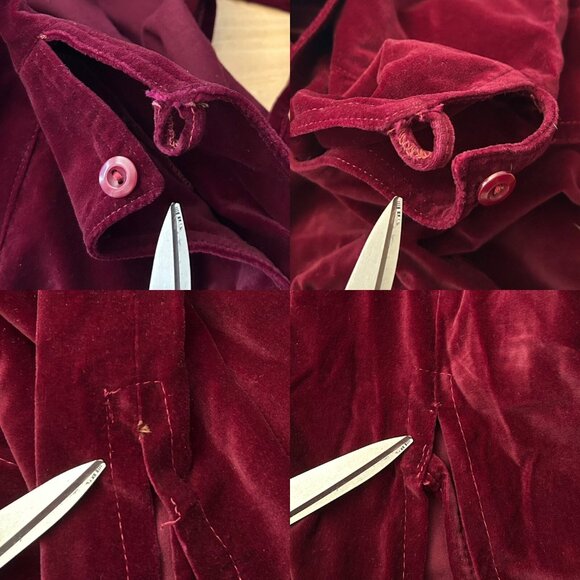 70s vintage velvet tunic top dress overlay Esprit burgundy boho hippie. - Picture 14 of 14